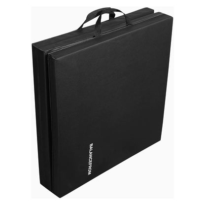 BalanceFrom Folding Gymnastics Mat, Thick Home Gym Floor Yoga Equipment, Black