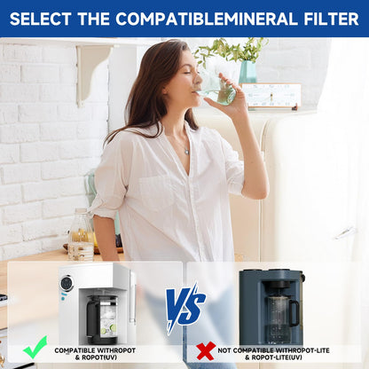 ROPOT Replacement Filter Compatible with Bluevua RO100ROPOT RO100ROPOT-UV Alkaline Mineral Remineralization Filter (4 Pack)