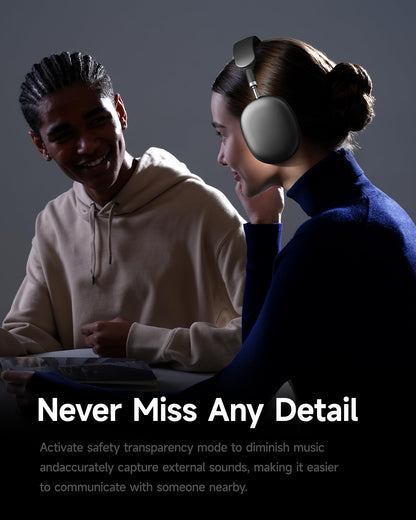 Picun F8 Pro Hybrid Active Noise Cancelling Headphones with Multiple Modes, Wireless Over-Ear Bluetooth Headphones, 140H Playtime, Customizable Sound, Head Tracking, USB-C Charge, Travel, Office, Gray
