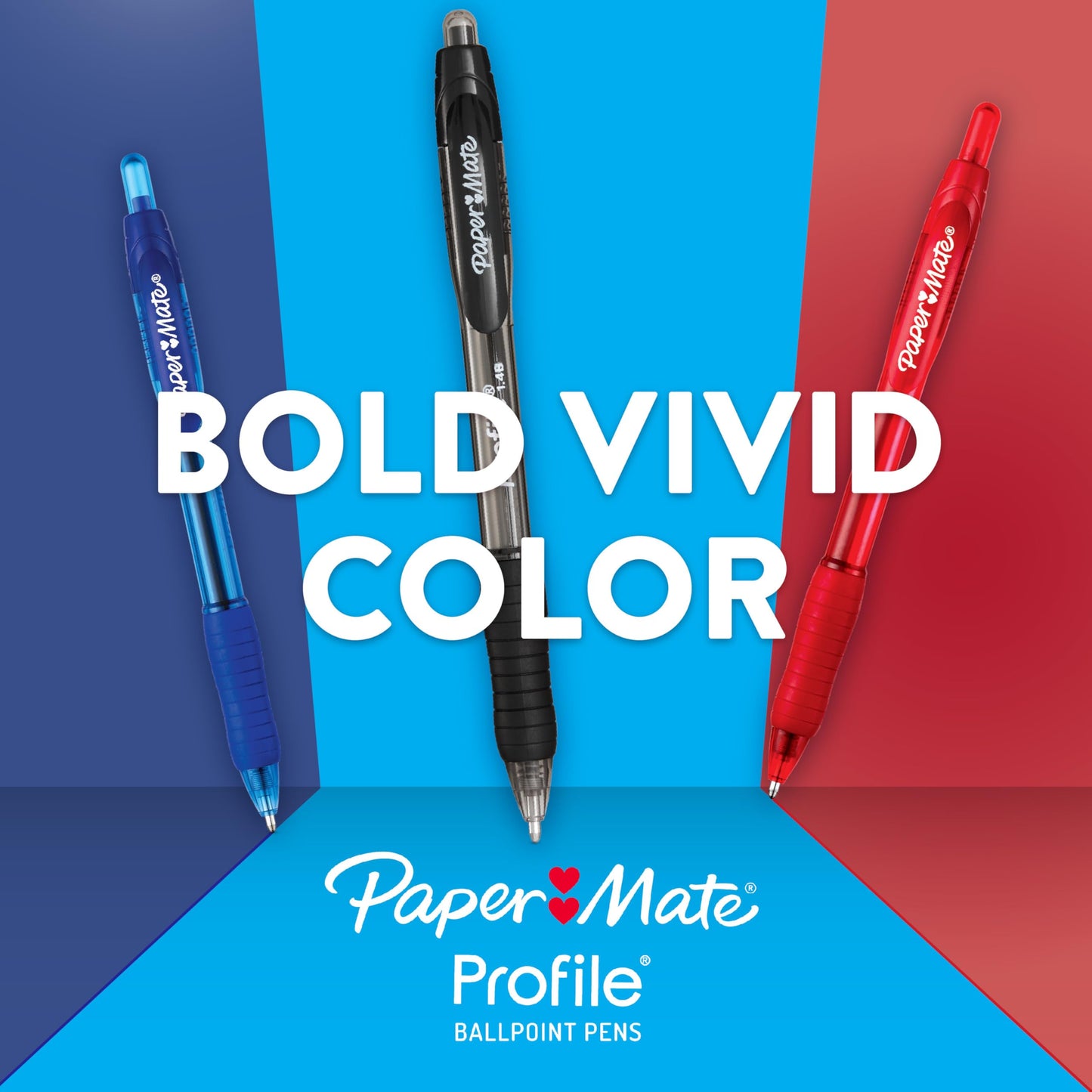 Paper Mate Profile Retractable Ballpoint Pens, Bold Point (1.4mm), Black, 36 Count - Office Supplies, Comfortable Grip, Everyday Writing