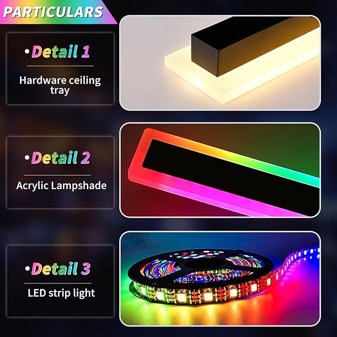 2 Pack Outdoor RGB Wall Sconce, 23.6inch Modern LED Light Fixture, IP65 Waterproof, 10 Colors, 5 Modes, Dimmable with Remote Control, Long Linear Wall Mount Lighting for Garden, Patio, Fence