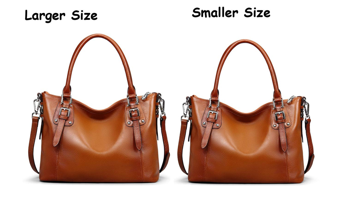 HESHE Genuine Leather Purses and Handbags for Women Tote Shoulder Bag Satchel Purse Top Handle Bags Hobo Crossbody Purse (Medium,Sorrel)