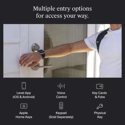 Level Lock+ (Matter) Smart Lock - World's Smallest, Most Advanced Matter-Over-Thread Deadbolt Plus Apple Home Key - Keyless and Remote Access via Apple, Alexa, Google Home, SmartThings (Satin Nickel)