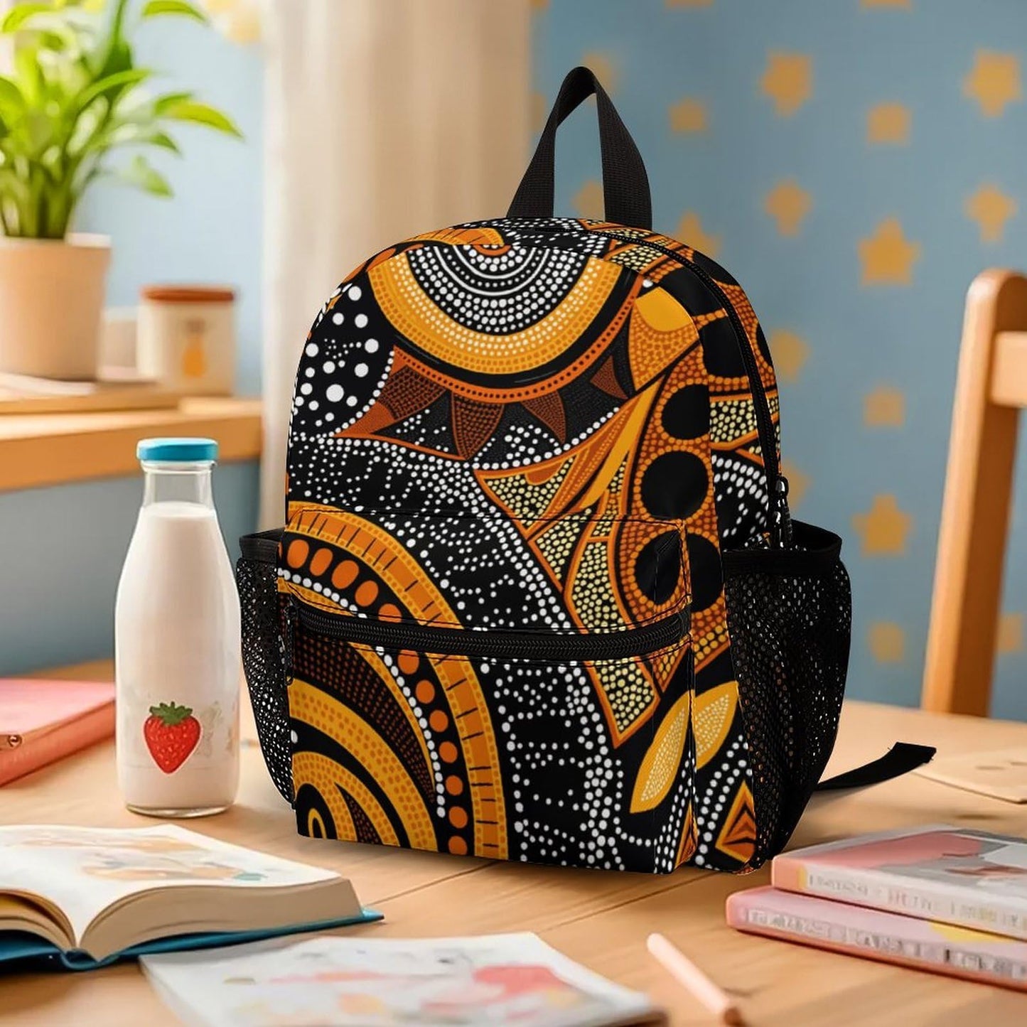 SKHJCY A Dot Painting Style Mini Backpack for Women, 13 Inch Lightweight Fashion Daypack, Durable Small Rucksack with Side Pockets, Casual Travel Bag for Teens And Adults