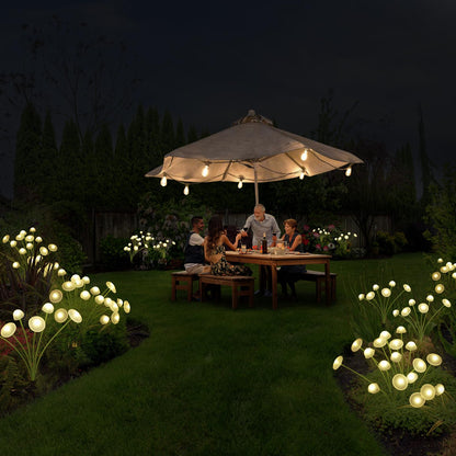 Rieyue Solar Garden Lights, 2-Pack Dual Mode LED Solar Mushroom Lights, Waterproof Firefly Outdoor Decor for Yard, Patio, and Pathway – Warm White Jellyfish Ambiance