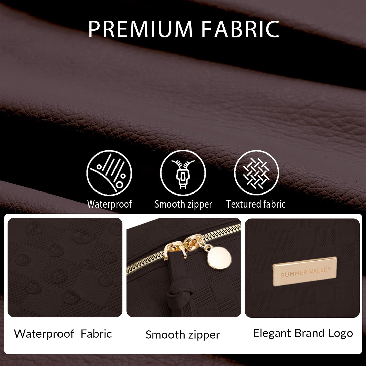 YDR Makeup Bag Small Capacity Lipstick Organizer Portable Travel Toiletry Bag PU leather Portable Makeup Case (Cosmetic-1-Brown)