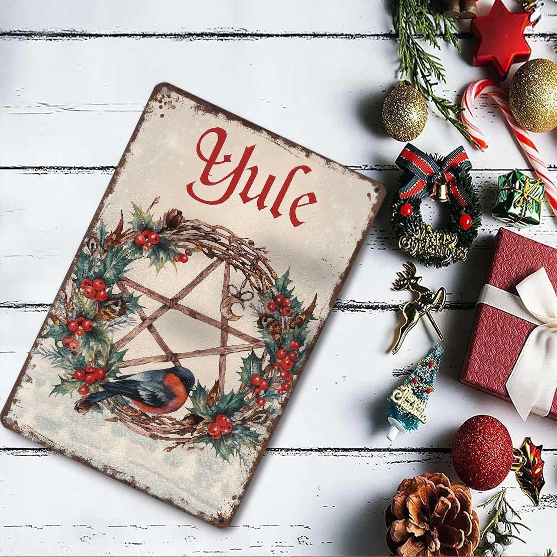 Vintage Christmas Metal Sign 8X12inch-Creates Warm Festive Ambiance in Living Room Office