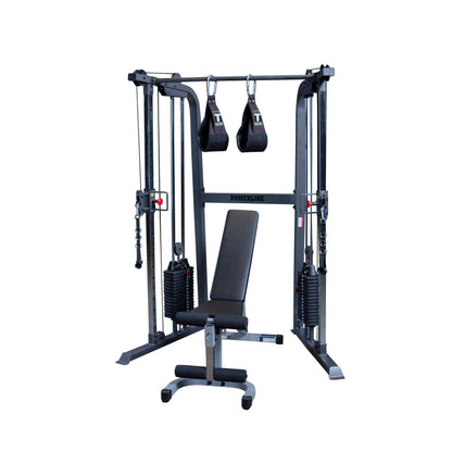 Body-Solid Powerline (PFT100) Cable Crossover Exercise Machine for Home & Commercial Gym, Functional Training Center with Dual 160lbs. Weights Stack for Cable Workout