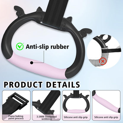 GDLPZM Gymnastics Rings, Home Gym Equipment, Adjustable Strap Strength Training Rings, Pulling Rings for Physical Training (Black Pink)