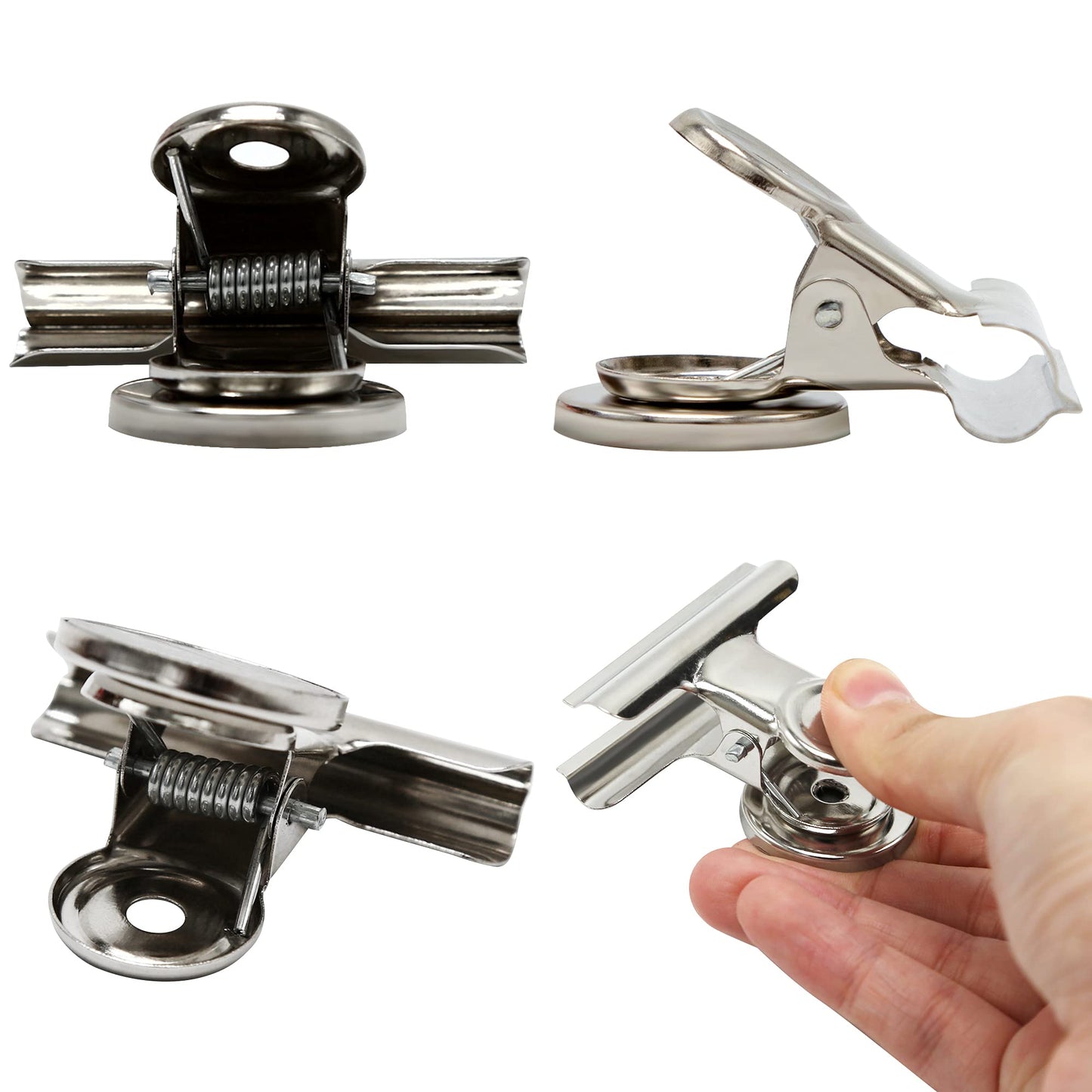 Magnetic Clips 2 inch, Heavy Duty Magnet Metal Clips for Refrigerator, 10 Pack Strong Magnet Clip for Cruise Cabins, Whiteboard, Fridge, Classroom