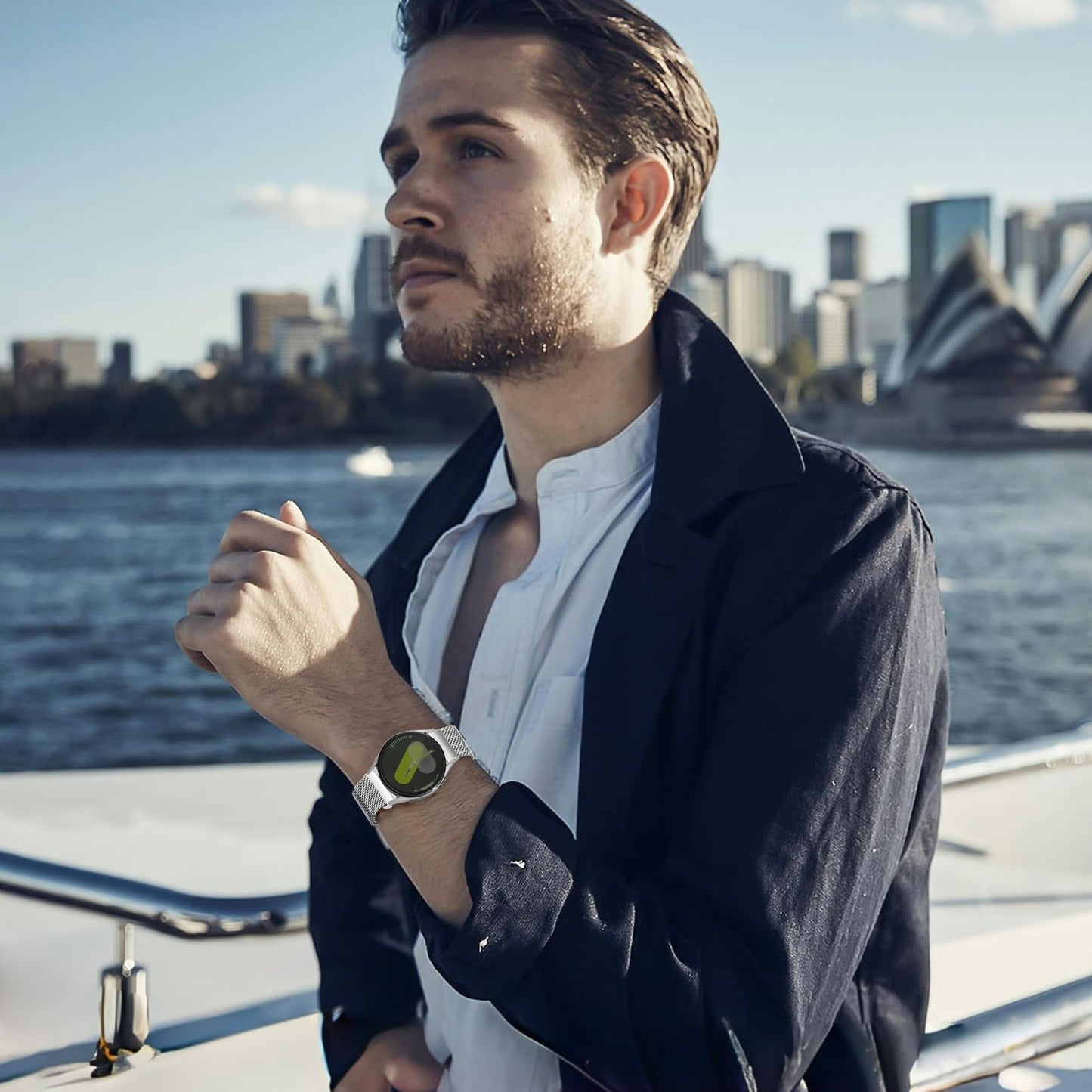 Milanese Metal Bands for Samsung Galaxy Watch 7 6 5 4 Band 40mm 44mm/Watch 6 4 Classic Bands 46mm 42mm 47mm 43mm/5 Pro/3 41mm/FE/Active 2 Men/Women,20mm Stainless Steel Mesh Loop Magnetic Strap Correa