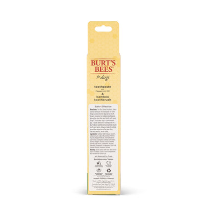Burt's Bees for Pets Naturally Derived Oral Care Kit - Dog Dental Kit with Toothpaste & Bamboo Toothbrush - Dog Toothbrush and Toothpaste with Honeysuckle & Peppermint Oil, Fresh Mint Flavor (2.5 oz)