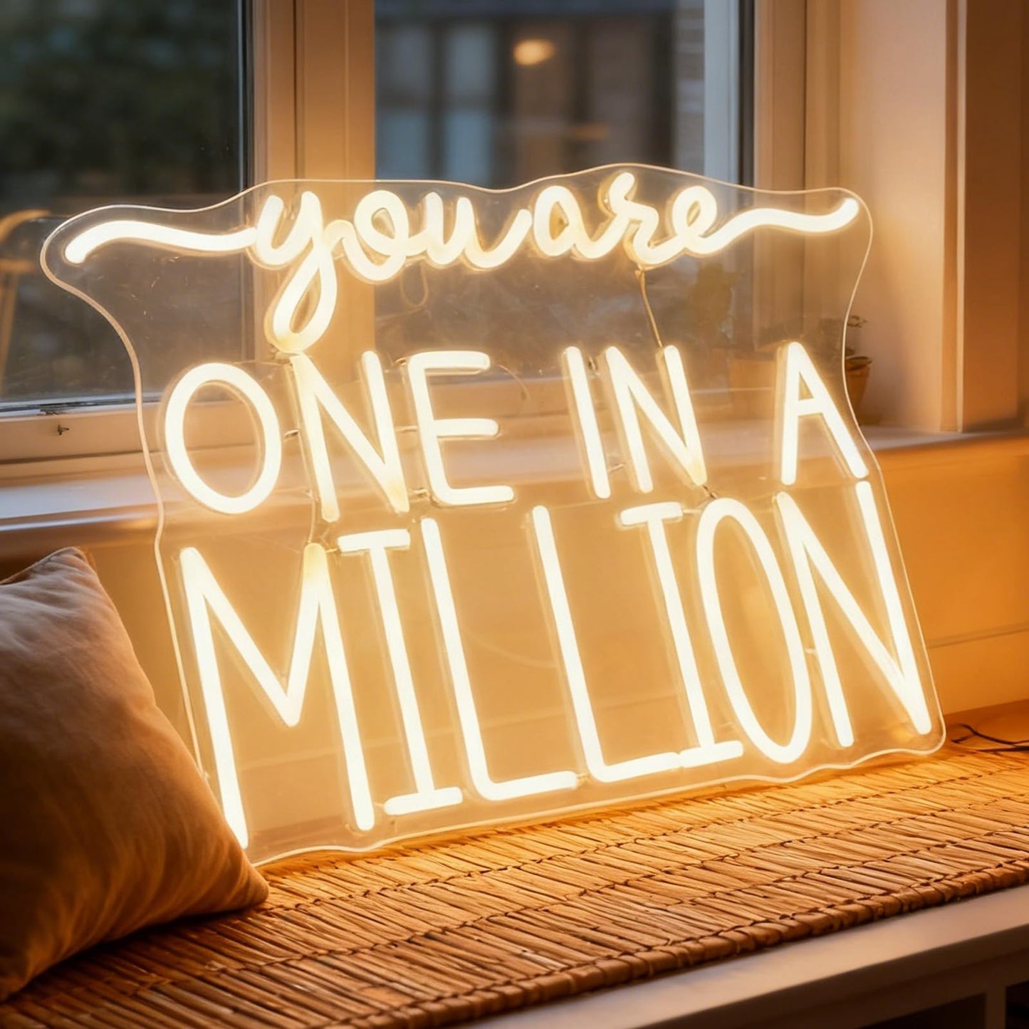 You Are One in a Million Neon Sign - USB Powered Dimmable Neon Light for Bedroom Living Room Home Decor Cafe Bar Party Wall Table Art Decorations Gift for Teen Girls Adults 16.7 x 12.2 In