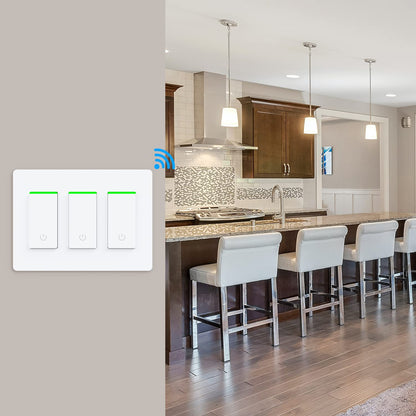 Milfra Smart Light Switch-Smart WiFi Switch 2.4Ghz Compatible with Alexa, Google Assistant,Remote Control/Voice Control and Schedule, Neutral Wire Required, Single-Pole, No Hub Required (4 Pack)