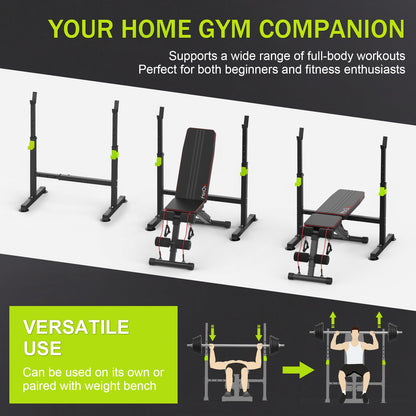 FitinOne Squat Rack, Height-Adjustable Dumbbell Rack for Home Gym, Multi-Function Barbell Rack, Portable Strength Training Dumbbell Rack, Home Gym Power Station for Home