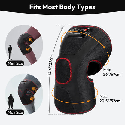 QUINEAR Knee Massager for Pain Relief,Air Compression Heating Pad for Knee,Heated Knee Warmers Wrap, 3 Modes & 3 Intensities