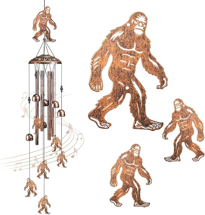 Bigfoot Wind Chimes for Outside,41" Metal Windchimes, Housewarming/Halloween/Festival/Birthday/Anniversary Bigfoots Gifts for Women/Men, Bigfoot Decor for Outside, Patio or Yard, Garden