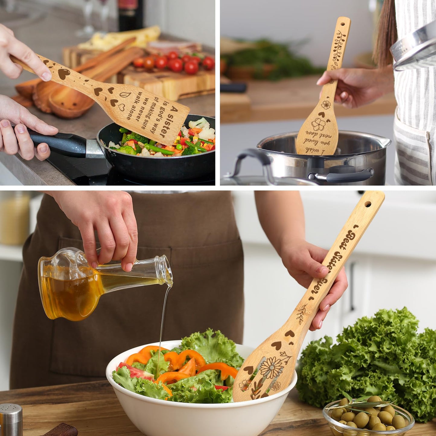 TuSuQing Sister Birthday Gifts Sister Gifts from Sister Christmas Gifts for Sister Best Friendship Gifts for Bestie BFF Best Friend Soul Sister To My Sister Kitchen Present Cutting Board Set (C-15-B)