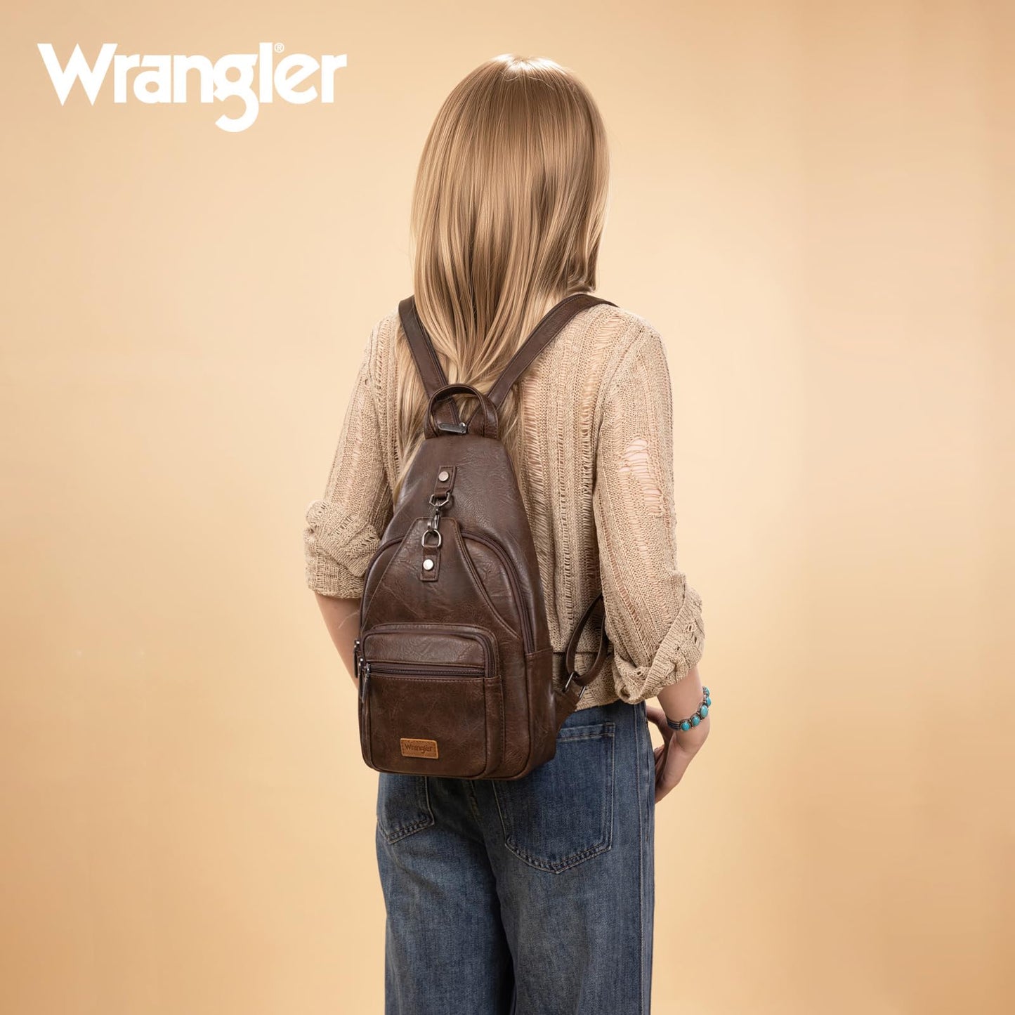 Montana West Wrangler Convertible Backpack for Women Vintage Shoulder Purses with Adjustable Sling Backpack Strap WG290-347CF