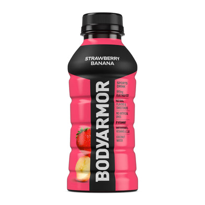BODYARMOR Sports Drink Sports Beverage, Strawberry Banana, Coconut Water Hydration, Natural Flavors With Vitamins, Potassium-Packed Electrolytes, Perfect For Athletes, 12 Fl Oz (Pack of 8)