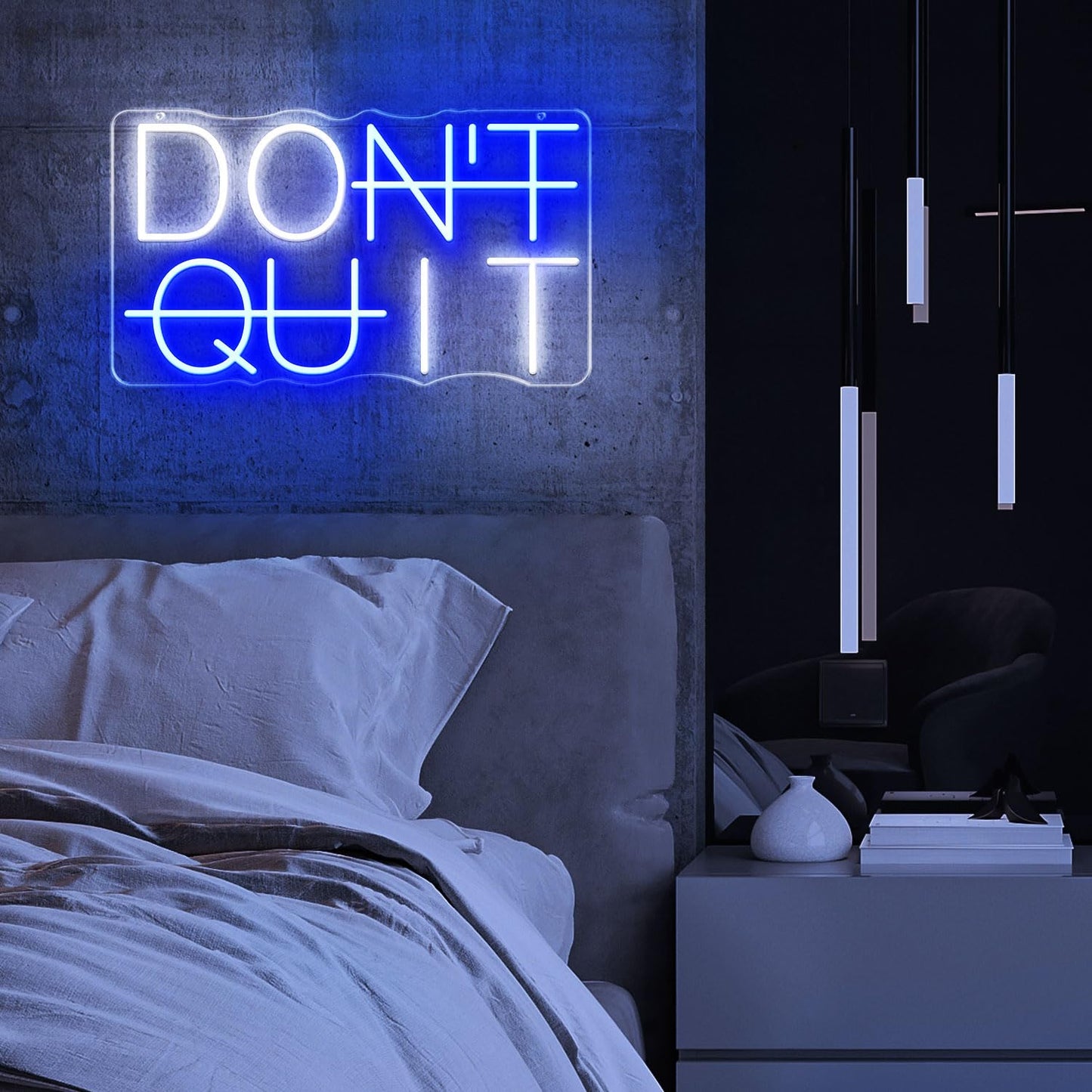 HAJAE Dimmable Don't Quit Neon Sign for Wall Decor, USB LED Light for Home Gym Bedroom Man Cave Office, DO IT Inspirational Gamer Room Decorations