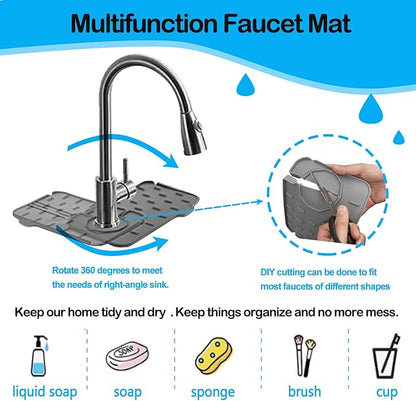 Mini Splash Guard 8.3" Dual-Sided Faucet Splash Guard Small Faucet Handle Drip