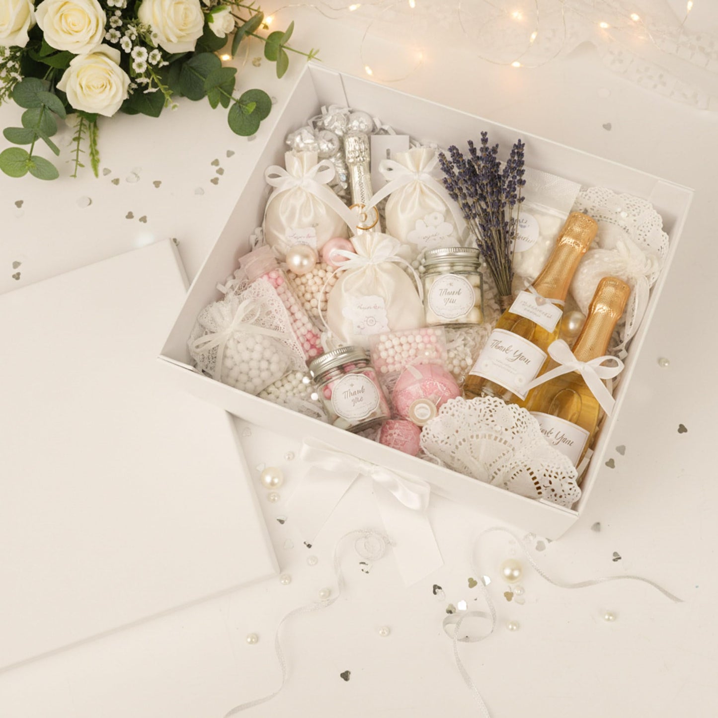 Rinrda Extra Large Gift Box,15x12x10 Inches,White Gift Boxes with Lids for Presents,10-inch Deep Box for Birthday Weddings Valentine's Day.Contains Card, Ribbon,Shredded paper
