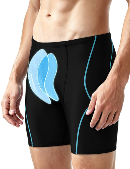 Roadbox Swim Jammers for Men Racing Athletic Quick Dry Swimsuit Endurance Training Competitive Swimming Shorts UPF 50+