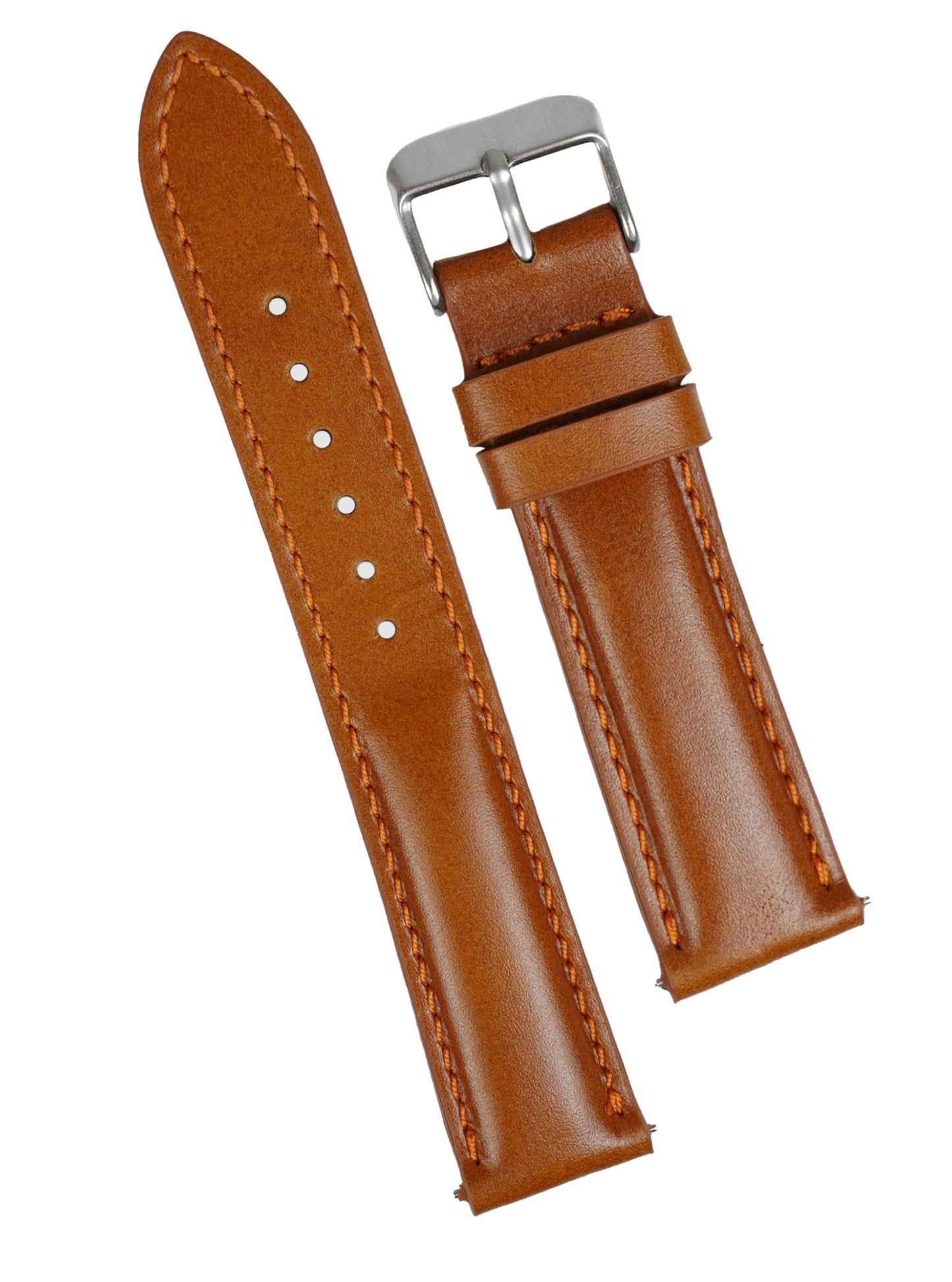 vinacreations 20mm Vintage Tan Brown Leather Watch Band Men Quick Release Replacement Strap Soft Handmade Wristband Stainless Steel Buckle, Christmas Fathers Day Gift for Dad Husband DH-202-20MM