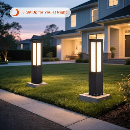 32'' Outdoor Path Light Hard Wired, AC100-240V Landscape Pathway Lights IP65 Waterproof, Modern Bollard Lights, 3000K Lighting Aluminum Driveway Lawn Floor Lamp for Walkway Patio Yard Garden
