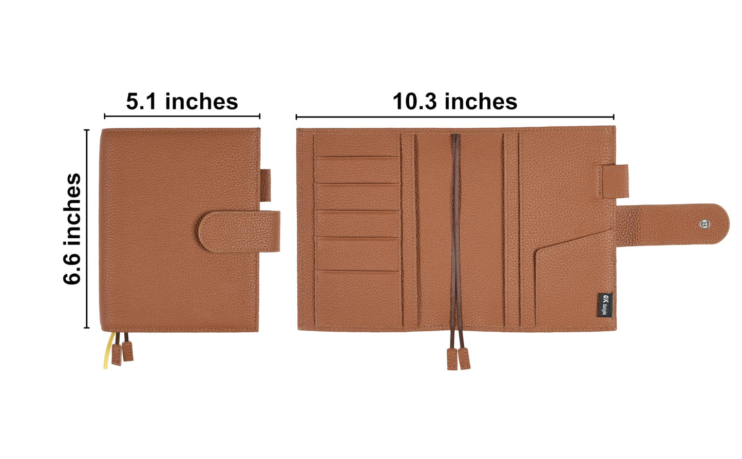 2026 New Genuine Leather A6 Notebook Cover Fits Hobonichi Cousin, Stalogy, LEUCHTTURM1917 and Midori MD Planners, with Pen Loop, Card Slots, Bookmarks and Back Pocket