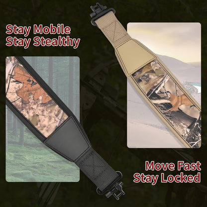SPG Crossbow Strap Fits Most Model - Adjustable Crossbow Sling Strap Non-Slip Pad Crossbow Sling Two Points Camo Shoulder Strap with Heavy Duty Webbing for Crossbow Accessory (Khaki Camo)