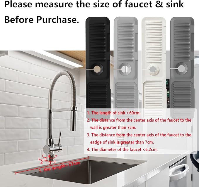 Kitchen Sink Splash Guard Silicone Drip Catcher Tray Sink Protector