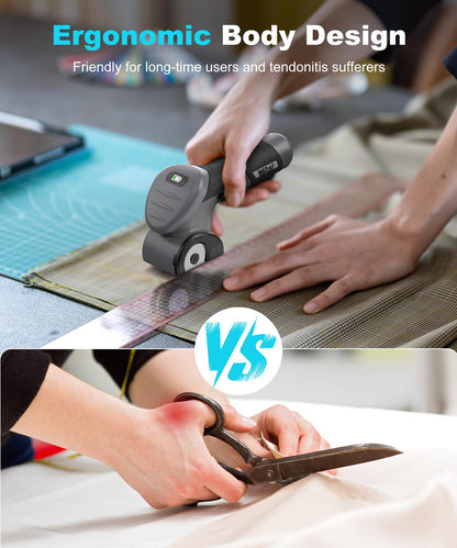 2026 Cordless Electric Scissors, Fast Charging Rechargeable Cardboard Cutter with Replaceable Blades and Long-Lasting Battery, Effortless Cutting for Cloth, Fabric, Plastic & Leather