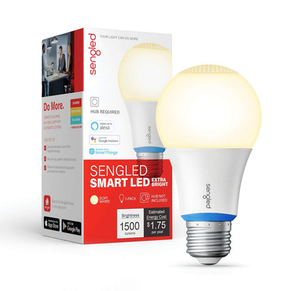 Sengled Smart Light Bulbs, Zigbee Hub Required, Works with Alexa and SmartThings, Voice Control with Google Home and Echo with built-in Hub, Soft White 60W Equivalent A19 Dimmable Smart Bulbs, 4-Pack