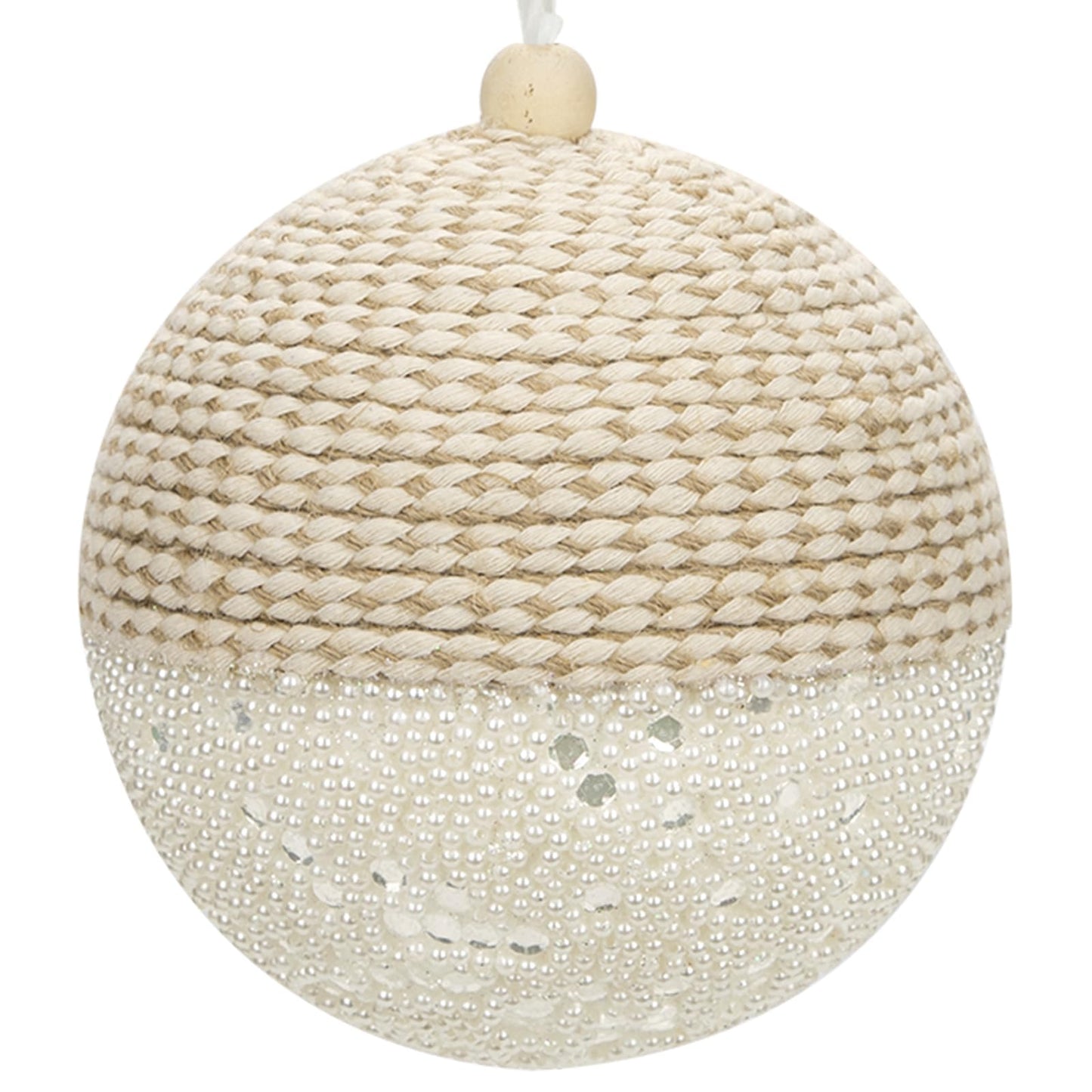 Briful 4.72'' Christmas Ball Ornaments Xmas Trees Decorations, 4PCS Small White Pearl and Textured Weaving Extra-Large Christmas Hanging Balls for Xmas Garland Wreath Mantle Decor