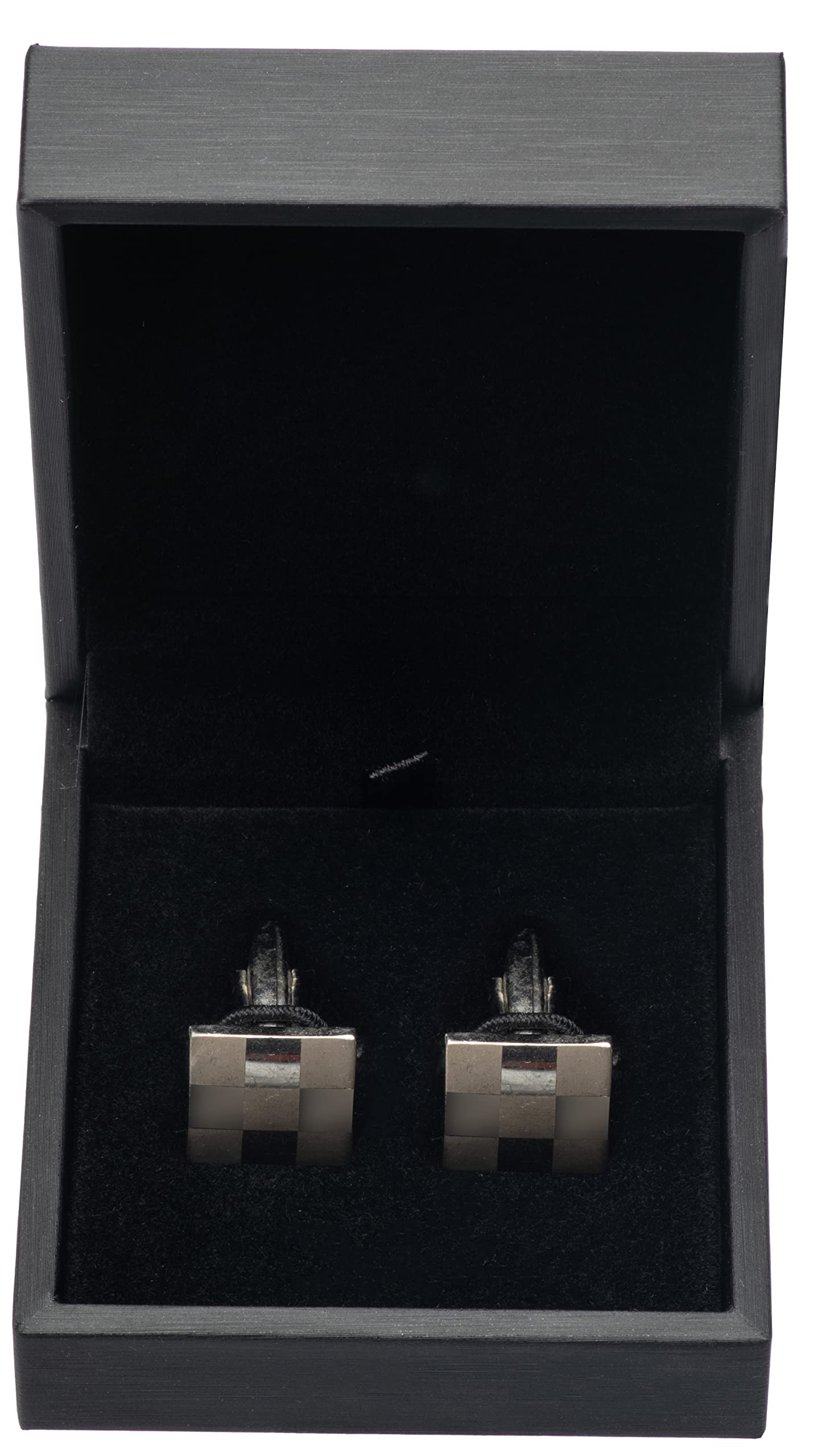 Giftop PU Leather Small Cufflink Box Jewelry Display Case (Black Pack of 3)