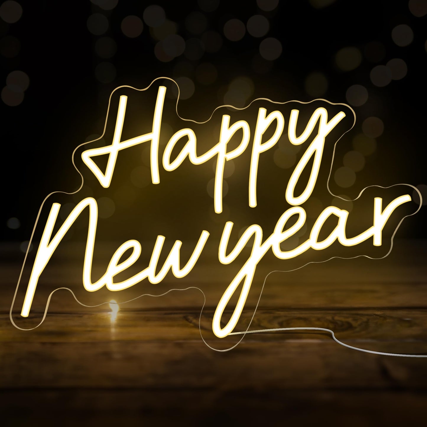 KatchOn, Happy New Year Neon Sign - 16x11 Inch | Happy New Year Led Neon Sign for New Years Decorations 2026 | NYE Lighted Sign, New Years Eve Party Supplies 2026 | New Year Light Up Sign