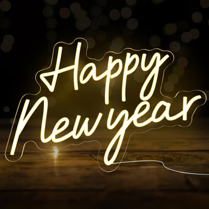 KatchOn, Happy New Year Neon Sign - 16x11 Inch | Happy New Year Led Neon Sign for New Years Decorations 2026 | NYE Lighted Sign, New Years Eve Party Supplies 2026 | New Year Light Up Sign