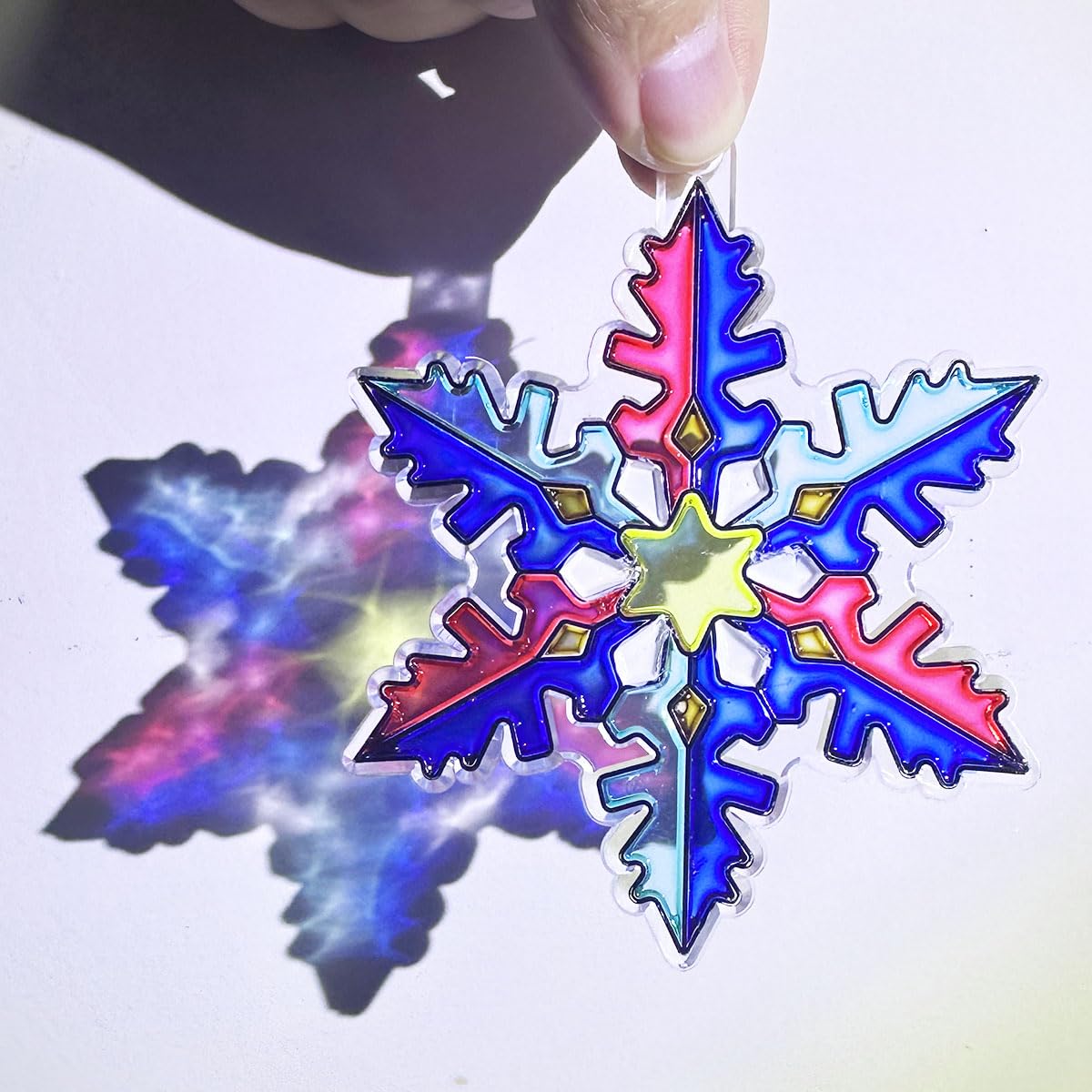 AUEKIV Suncatchers Kit 30sets Snowflake Sun Catcher DIY Window Paint Art Craft Kits Christmas Snowman Snowflake Suncatchers Ornaments for Xmas Decoration Winter Home Outdoor Party Activity