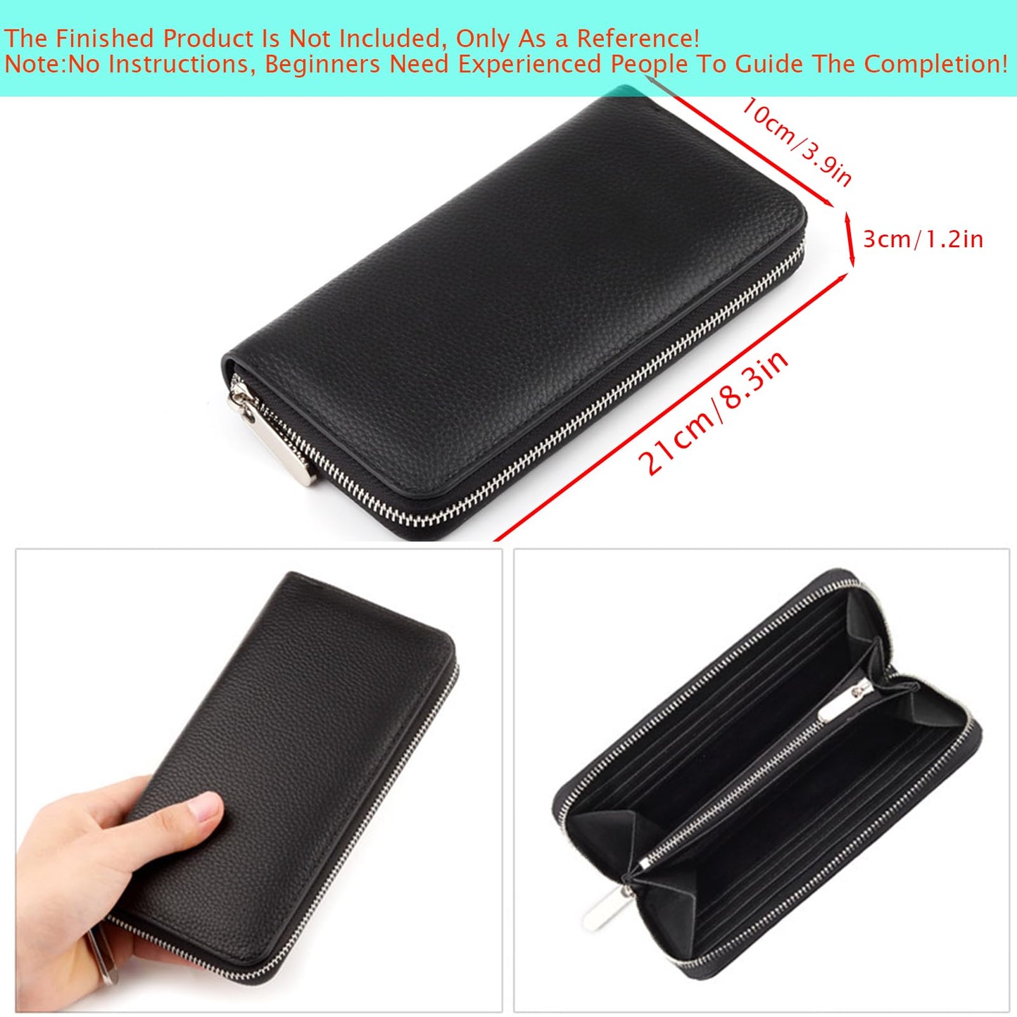RIVEENY Leather Purse Templates, Acrylic Leather Patterns Templates for Women's Wallet Long Clutch Zip Around Travel Leather Purse