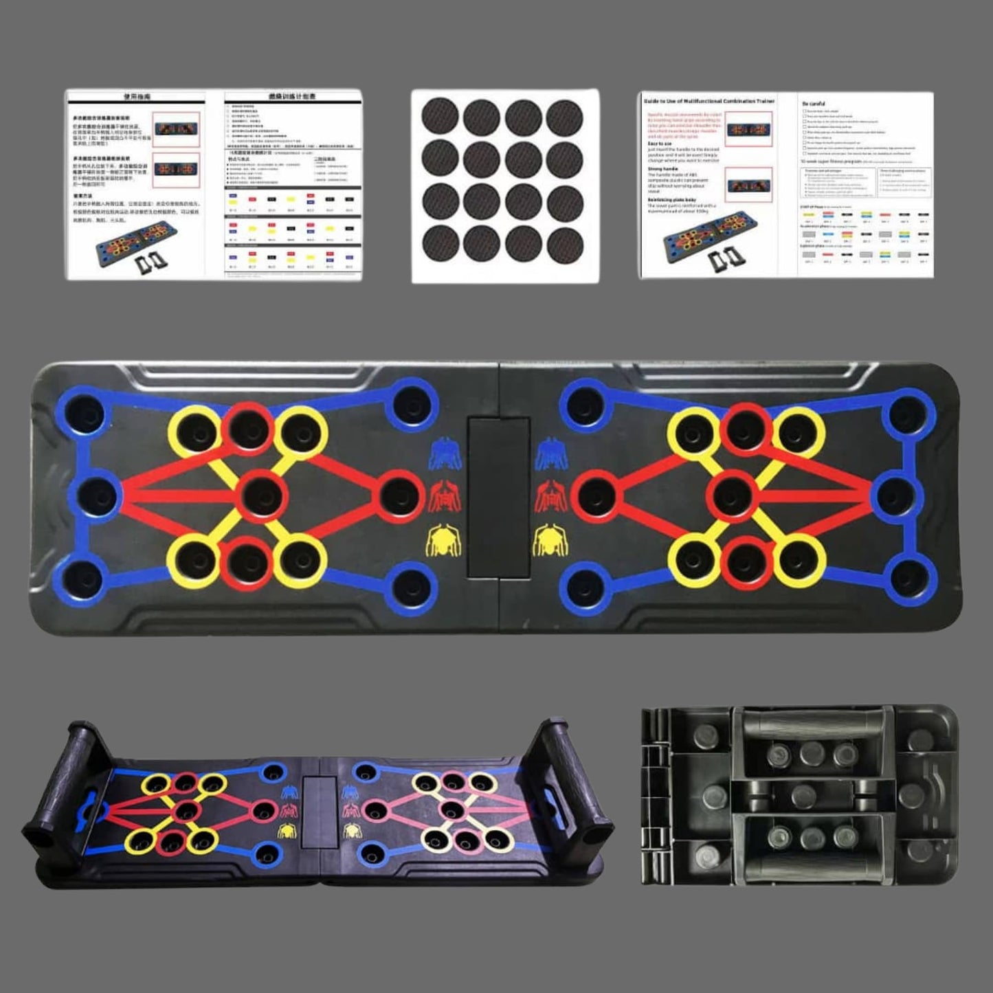 Push Up Board, Portable 25-In-1 Push up Board for Men, | Pilates Bar & Fitness Accessories with Resistance Bands & Ab Roller Wheel, Professional Strength Training Equipment For Man and Women