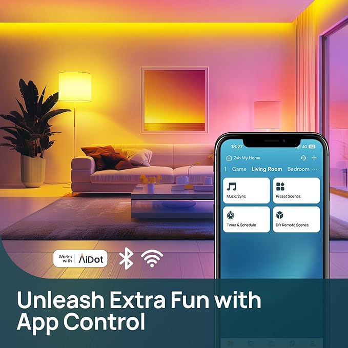 Linkind Smart Light Bulbs with Remote Control, Smart Bulb That Work with Alexa & Google Home, 16 Million Color Changing Light Bulbs 60W, A19 E26 2.4Ghz WiFi Light Dimmable,1800K-6500K,800lm 4 Pack