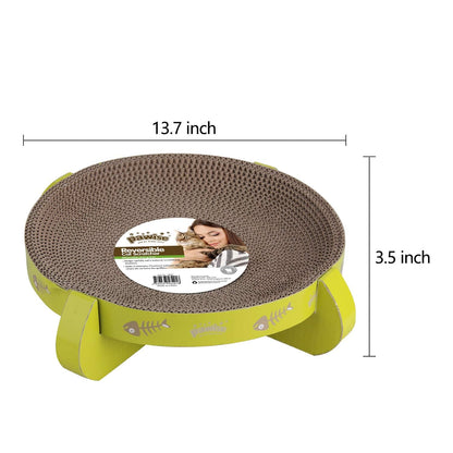 PAWISE UFO-Shaped Cat Scratcher Lounge – Reversible Cardboard Scratching Pad, Durable Cat Scratch Bowl & Bed, Interactive Scratcher for Indoor Cats & Kittens