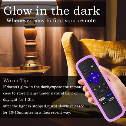 Silicone Protective Controller Cover fits for Roku TV Voice Remote | Element Roku | Westinghouse Roku TV Controller Cover,Glow in The Dark