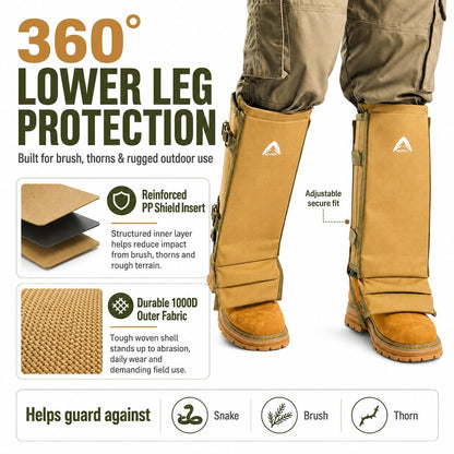 Anewkle Snake Gaiters for Men&Women,Waterproof Snake Proof Leg Guards with PP Board Protection,1000D PVC Coated Anti-Snake Gaiters for Brush Clearing,Hunting,Hiking,Fishing&Farming