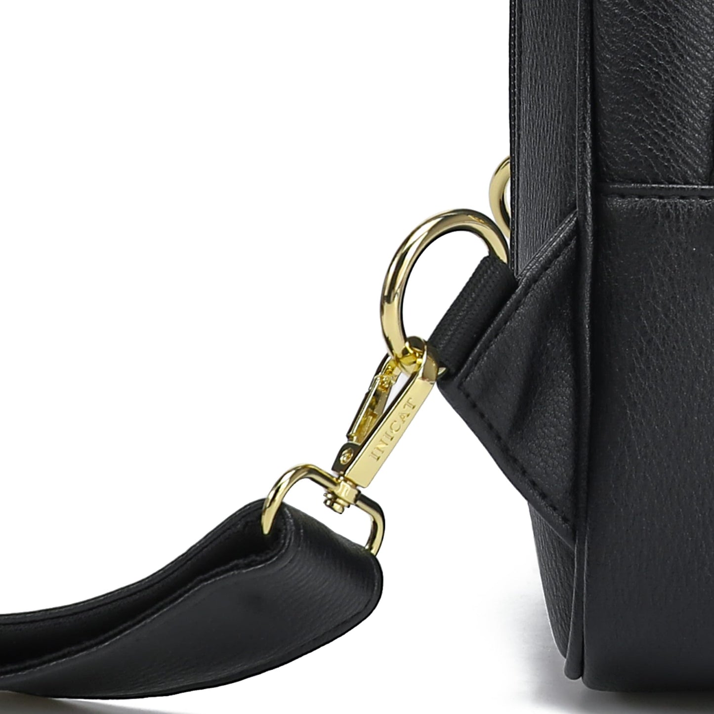 INICAT Small Crossbody Sling Bags Faux Leather Fanny Packs Purses for Women Everyday & Travel(Black)