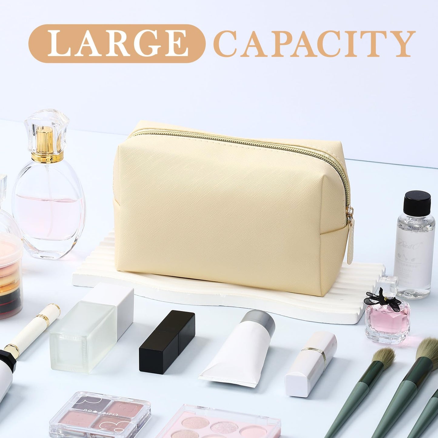 Kigeli 20 Pcs Small Makeup Bag Bulk PU Leather Cosmetic Bags with Zipper Preppy Makeup Pouch Toiletry Bag for Women Wedding Bachelorette Party Gift Travel Storage Organizer (Macaron)