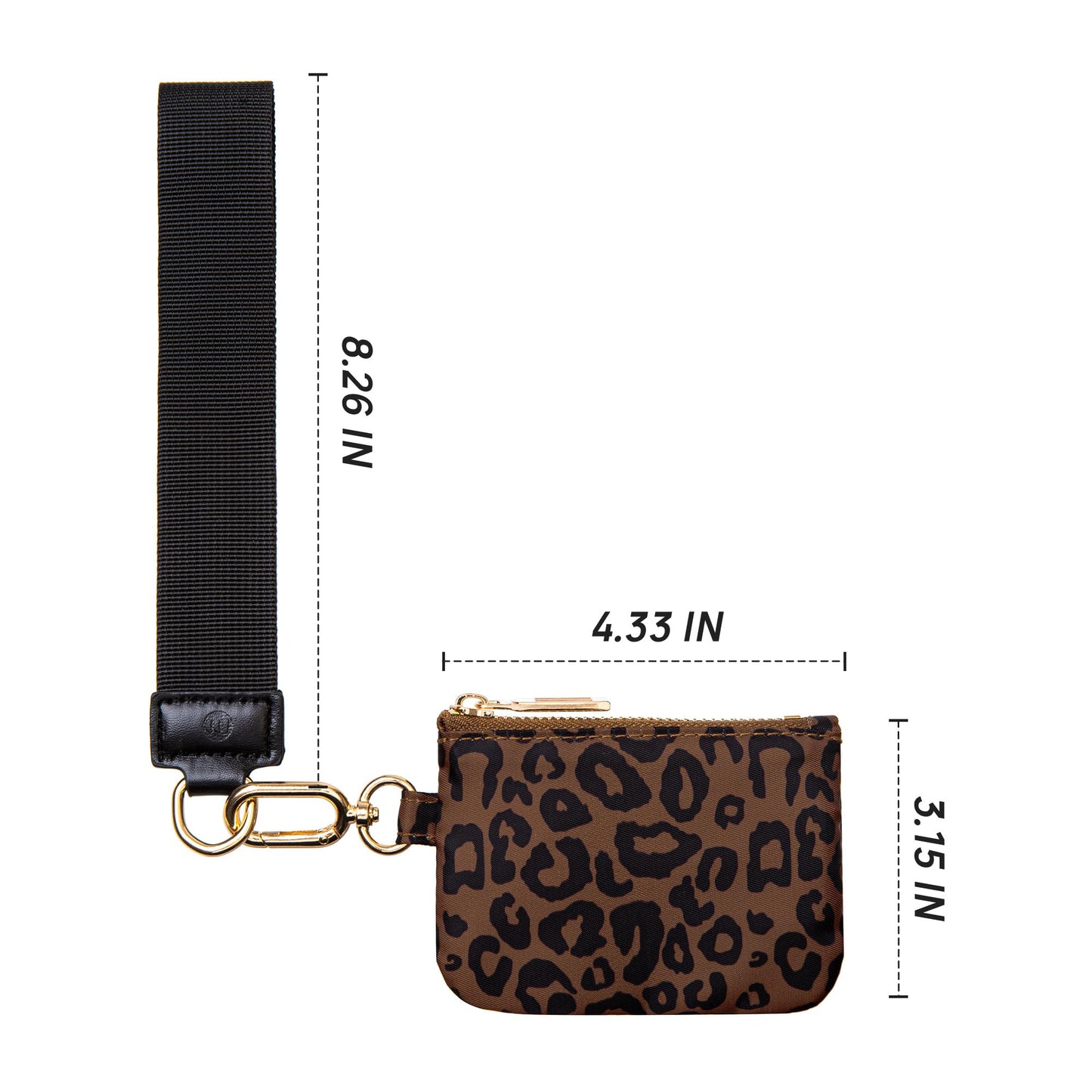 Mum's memory Mini Zip Around Wristlet Wallet for Women Dual Pouch Wristlet Portable Wallet Coin Purse Mini Women Coin Pocket (Leopard)