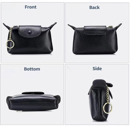 SENDEFN Small Leather Women Coin Purse, Women's Keychain Zipper Pocket Pouch Wallet